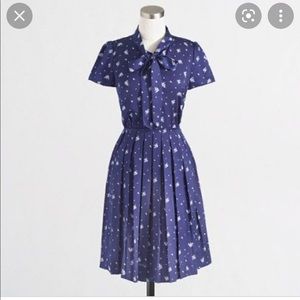 J crew blue floral pleated dress